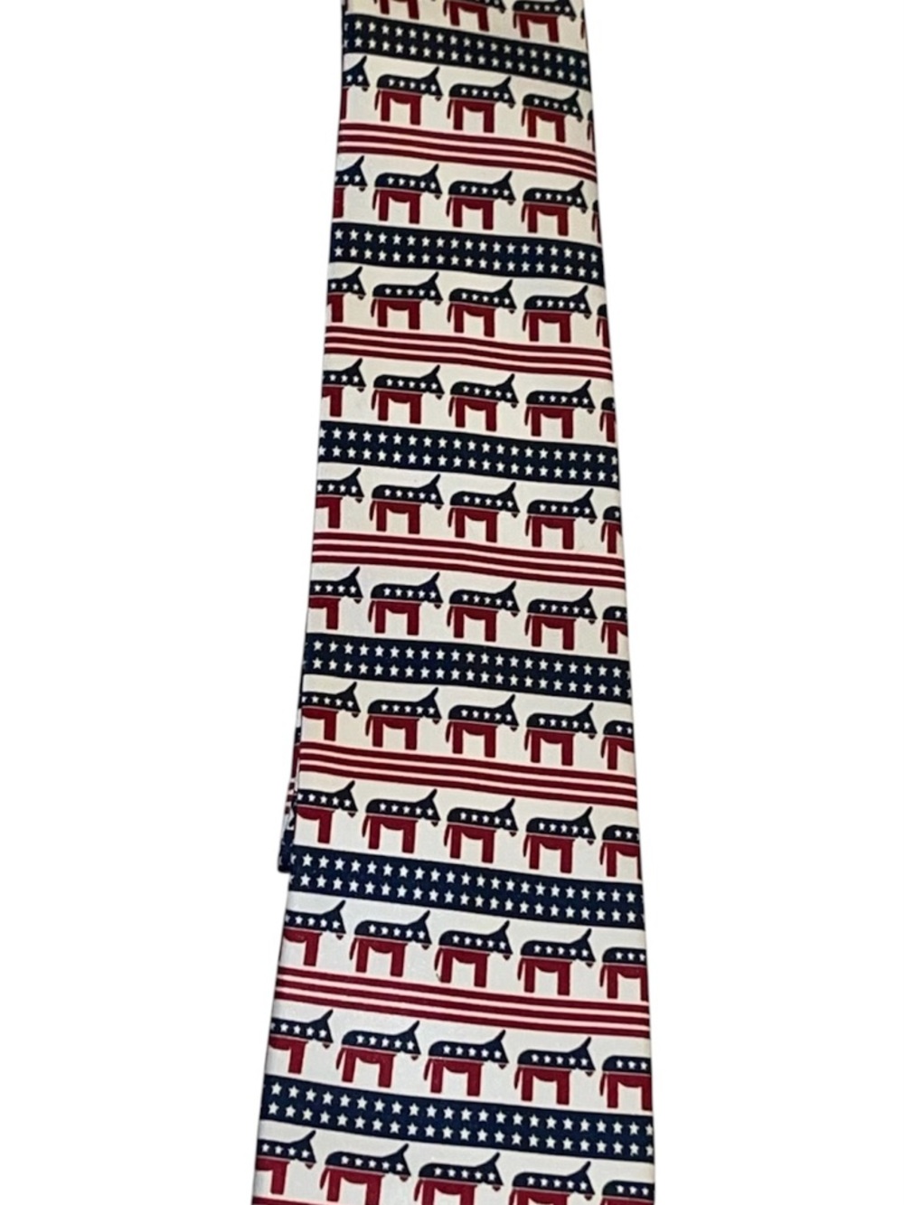 Patriotic Red, White & Blue Donkey Pattern Men's Tie